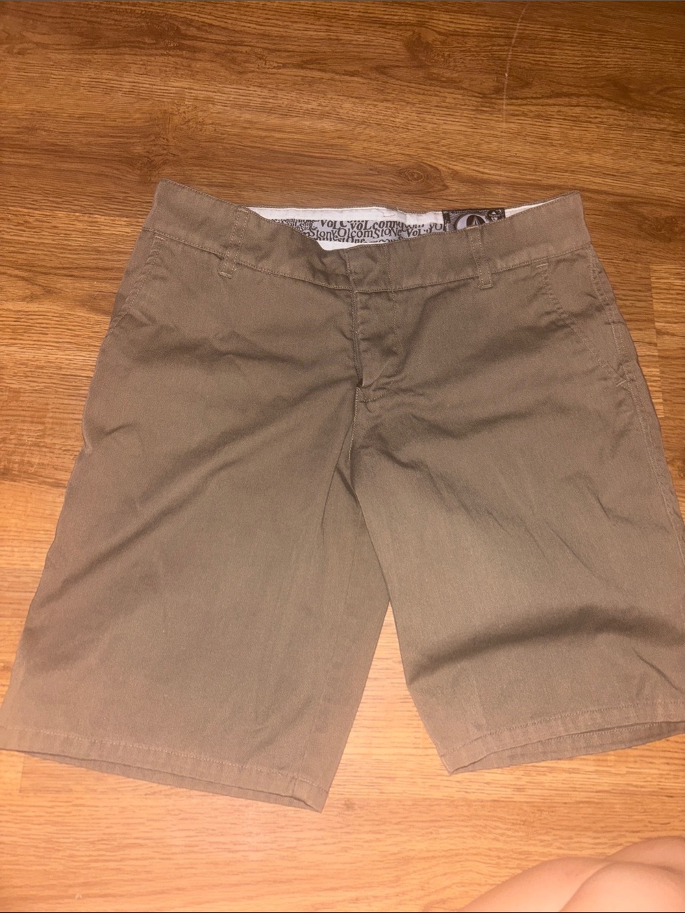 Volcom Men's Olive Brown Flat Front Shorts